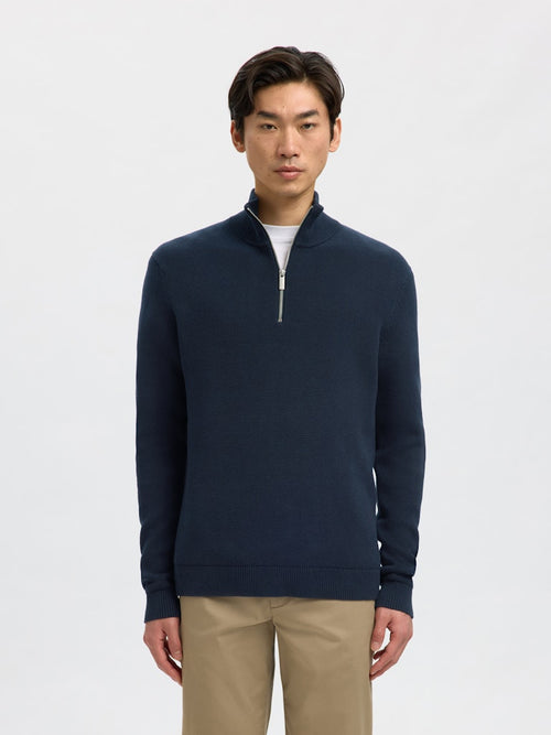 SELECTED HOMME Half Zip Pullover Sky Captain