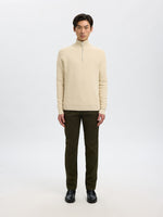 SELECTED HOMME Half Zip Pullover Oatmeal