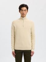SELECTED HOMME Half Zip Pullover Oatmeal