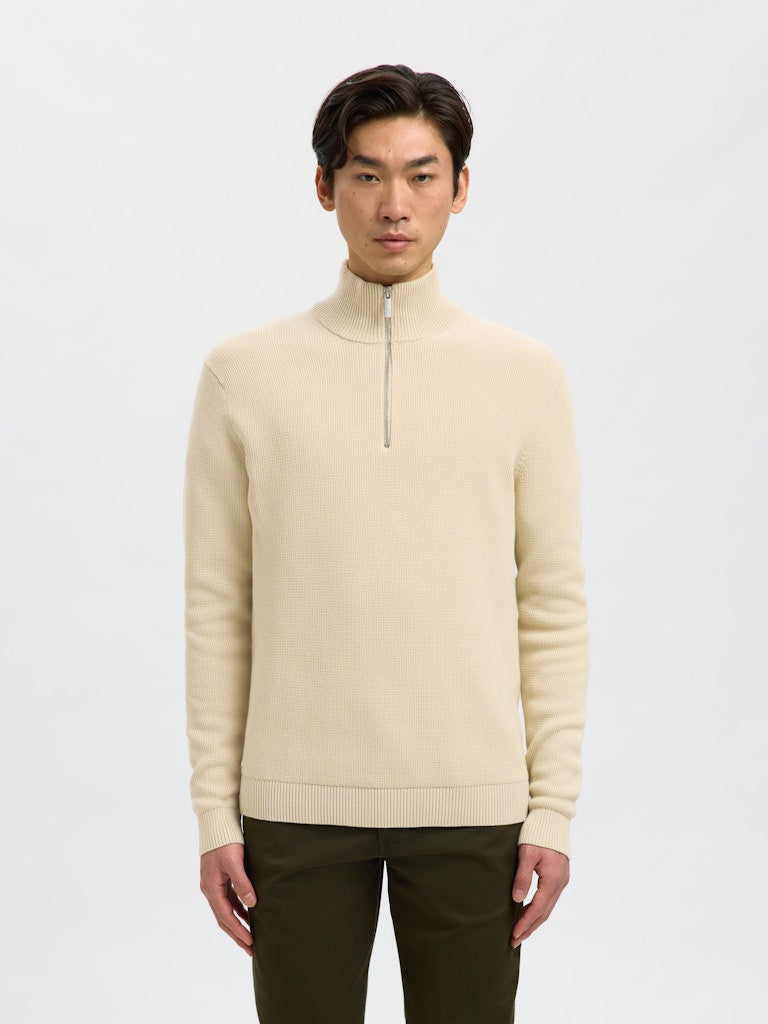 SELECTED HOMME Half Zip Pullover Oatmeal