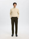 SELECTED HOMME Half Zip Pullover Oatmeal