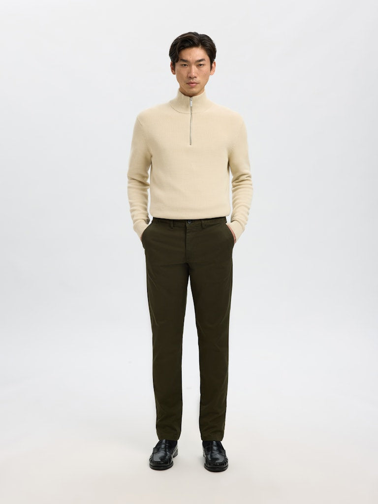 SELECTED HOMME Half Zip Pullover Oatmeal