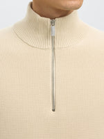 SELECTED HOMME Half Zip Pullover Oatmeal