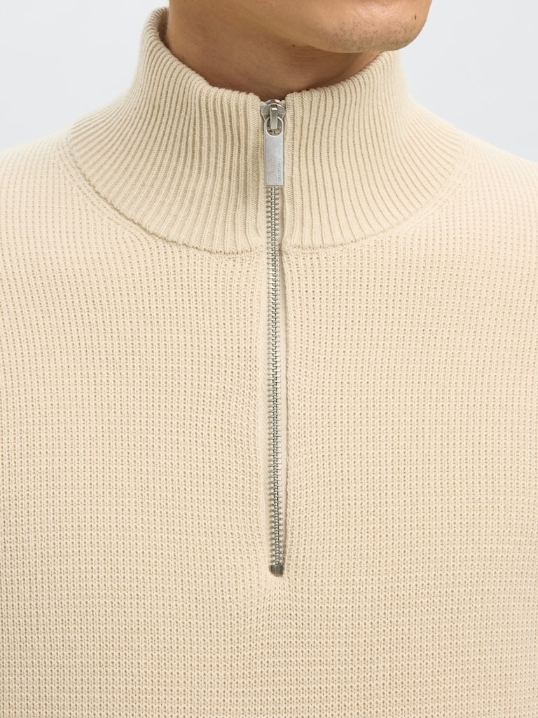 SELECTED HOMME Half Zip Pullover Oatmeal