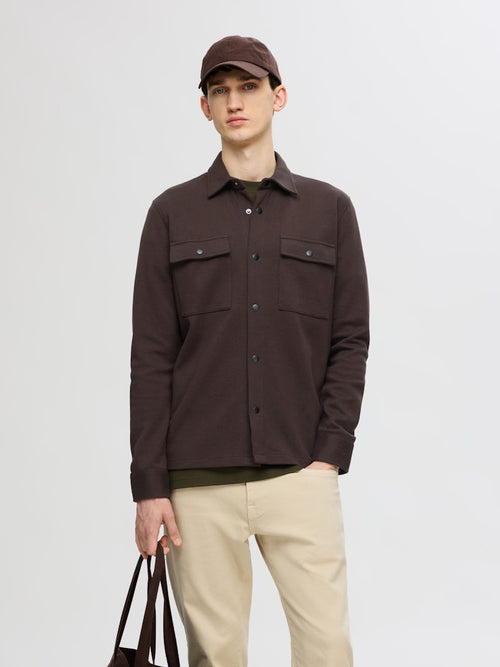 SELECTED HOMME Leichtes Overshirt Chocolate Torte