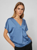 VILA V Neck Blusenshirt Coronet Blue