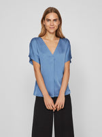 VILA V Neck Blusenshirt Coronet Blue