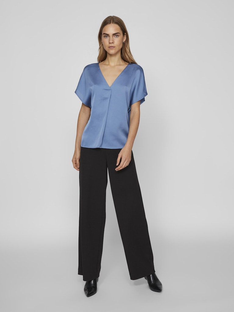 VILA V Neck Blusenshirt Coronet Blue