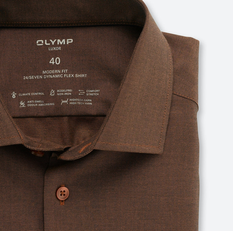 Orange fit Rohbau modern Rot / Hemd 24 OLYMP Luxor – Seven