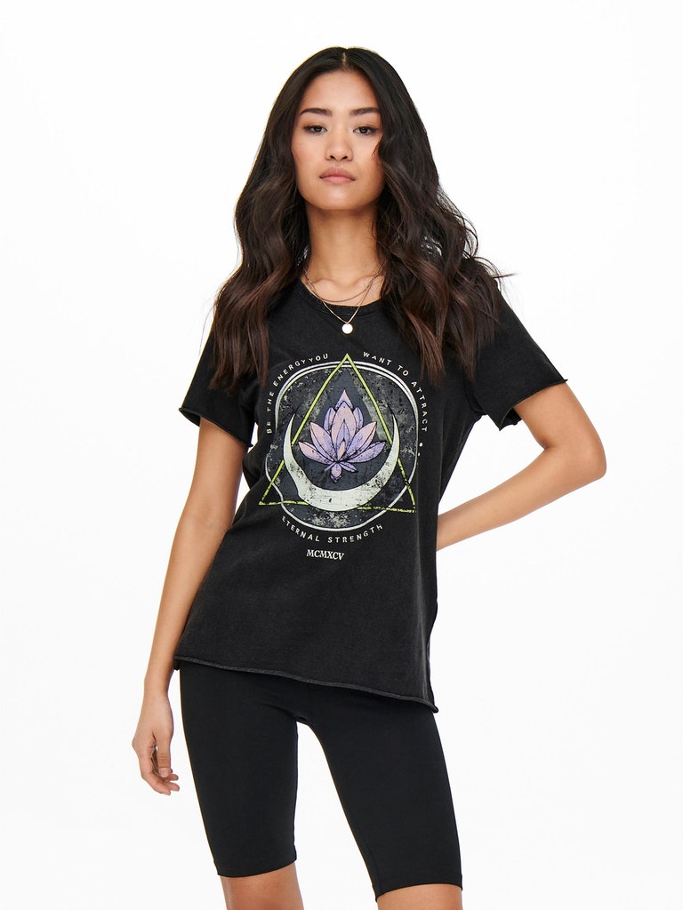 ONLY T-Shirt Black Lotus