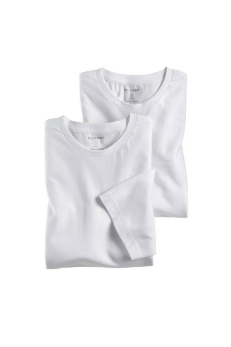 OLYMP T-Shirt 2er Pack modern fit Weiss